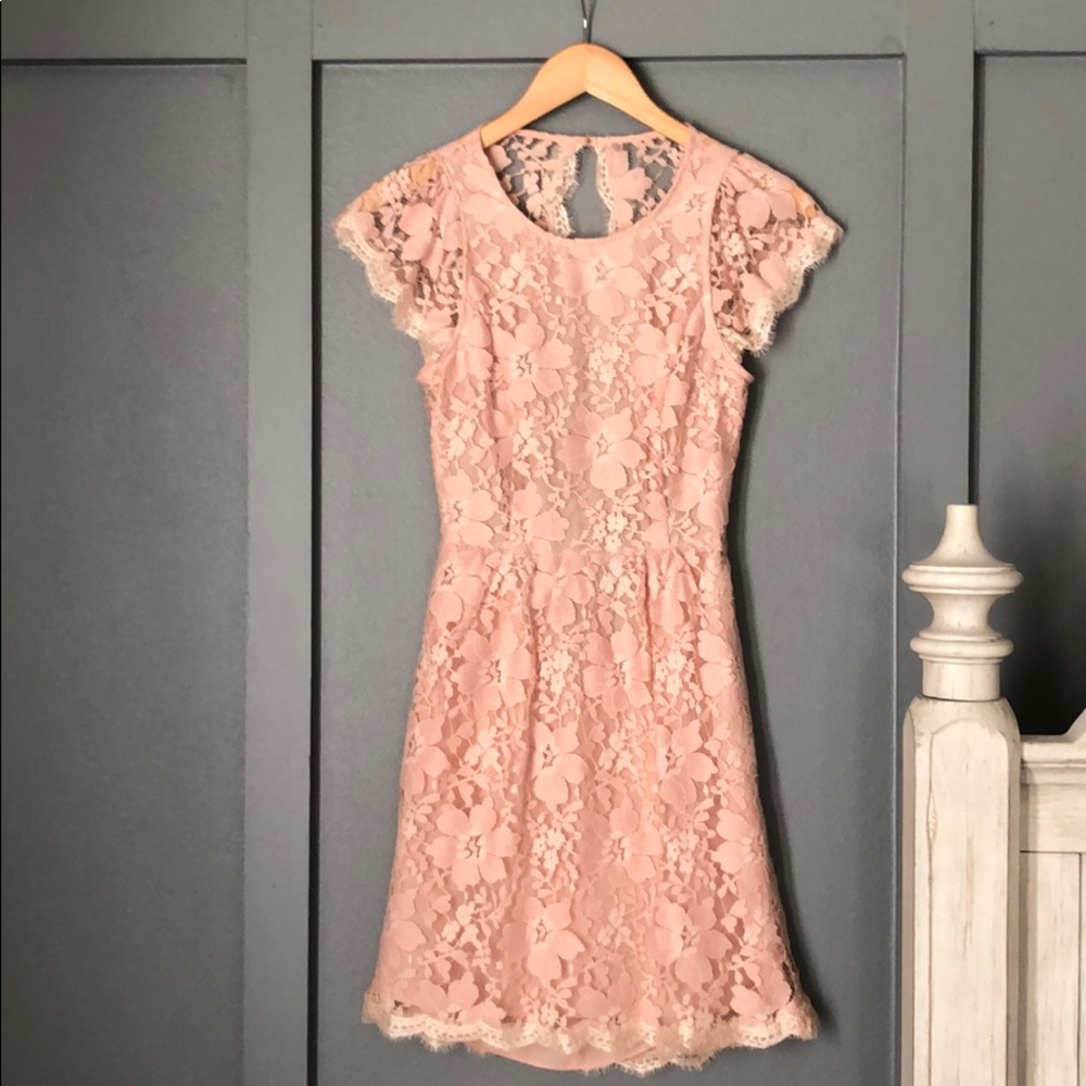BCBGENERATION Pink Blush Open Backless Mini Dress